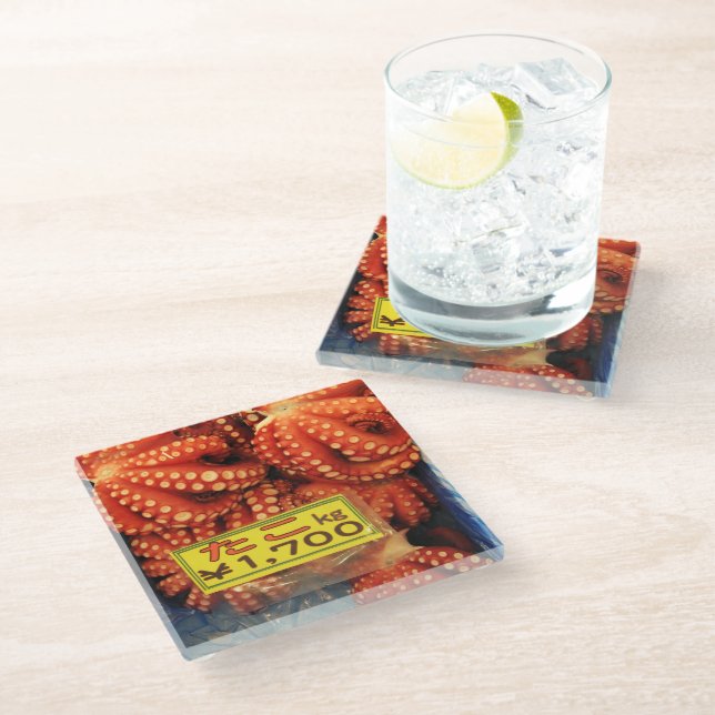 Posavasos De Vidrio Octopus Tako た こ mercado de pescado de Tsukiji, To (Angular)