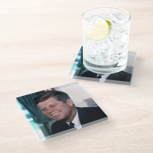 Posavasos De Vidrio Oficina Oval del Presidente John F. Kennedy (Angular)