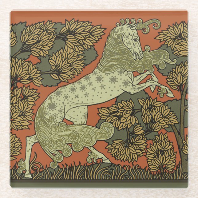 Posavasos De Vidrio Oficios de arte medieval Art Nouveau (Anverso)