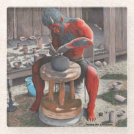 Posavasos De Vidrio Ogro con rueda de la cerámica Fantasía Art Glass