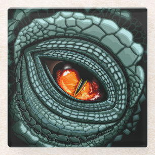Posavasos De Vidrio Ojo de depredador reptil primitivo