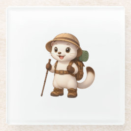 Posavasos De Vidrio Okojo Adventure Coaster – Kawaii Japanese Stoat 