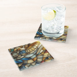 Posavasos De Vidrio Olas de Vidrio Teñido