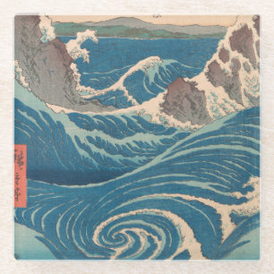 Posavasos De Vidrio Olas japonesas Naruto Remolino Arte Oceánico