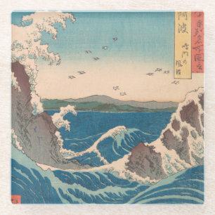 Posavasos De Vidrio Olas japonesas Naruto Remolino Arte Oceánico
