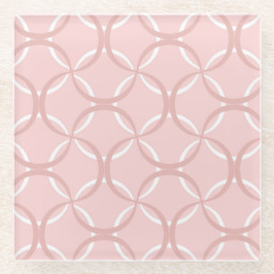 Posavasos De Vidrio Olas rosas: patrón de Moda sin foco