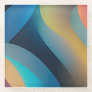 Posavasos De Vidrio Olas y Swirls abstractas 29