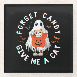 Posavasos De Vidrio Olvidar Caramelo Dame Gato Divertido Boo Fantasma 