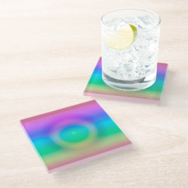 Posavasos De Vidrio Ombre de ojos de arcoiris místico