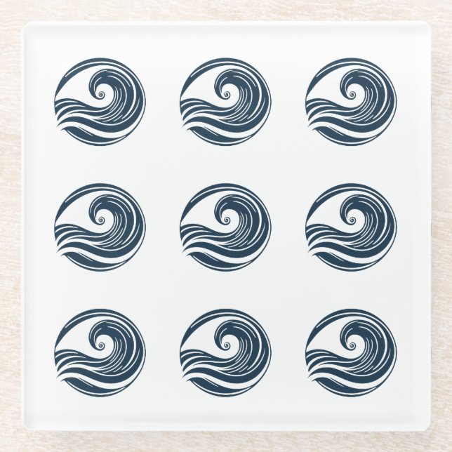 Posavasos De Vidrio Onda fuerte (Anverso)