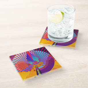 POSAVASOS DE VIDRIO ONDAS ALEATORIAS