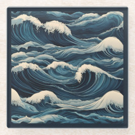 Posavasos De Vidrio Ondas de tsunami