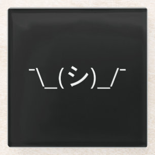 Posavasos De Vidrio Oops Shrug Emoticon ¯\_(シ)_/ Ø Kaomoji japonés