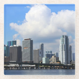 Posavasos De Vidrio Opinión de la costa de Miami