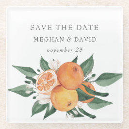Posavasos De Vidrio Orange Blossoms Citrus Botanical Wedding 