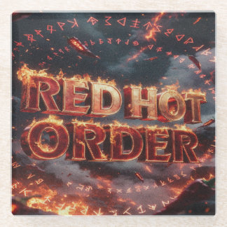 Posavasos De Vidrio Orden Caliente Rojo