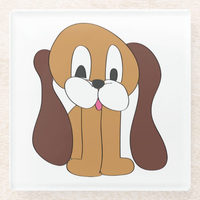 POSAVASOS DE VIDRIO OREJAS LARGAS DE PUPPY (Anverso)