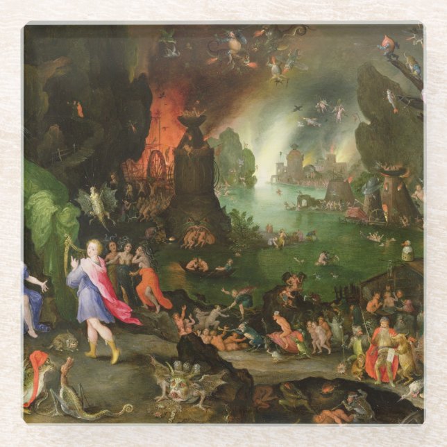 Posavasos De Vidrio Orfeo con una arpa que juega a Plutón (Anverso)