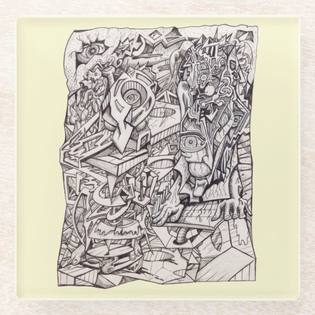 Posavasos De Vidrio Órgano de preocupación de la montaña rusa (Anverso)