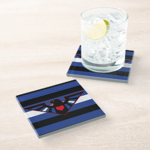 Posavasos De Vidrio Orgullo de Águila de Cuero