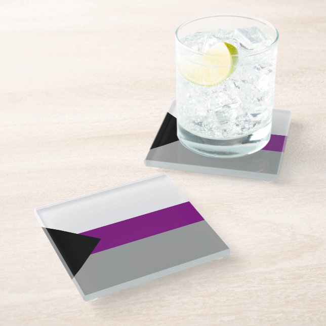 Posavasos De Vidrio Orgullo demisexual (Angular)