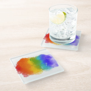 Posavasos De Vidrio Orgullo moderno de SlipperyJoe's salpicadura de en