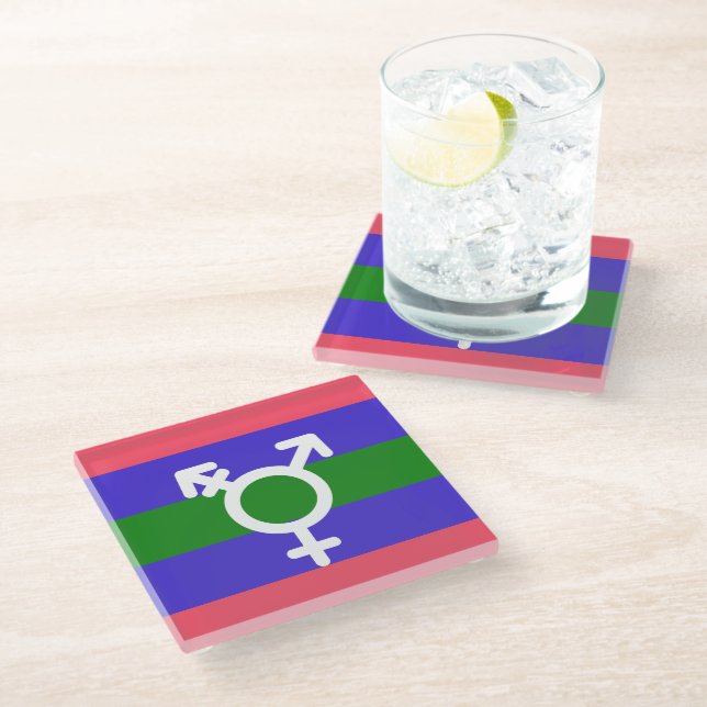 Posavasos De Vidrio Orgullo Trigénero (Angular)