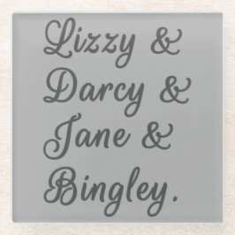 Posavasos De Vidrio Orgullo y prejuicio Parejas I