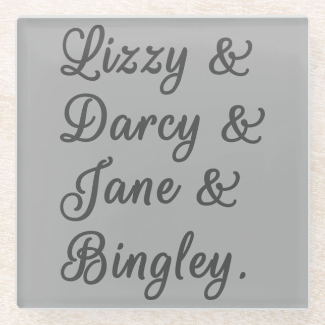 Posavasos De Vidrio Orgullo y prejuicio Parejas I (Anverso)