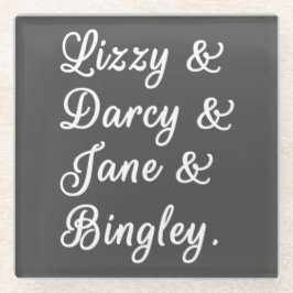 Posavasos De Vidrio Orgullo y prejuicio parejas II