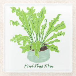 Posavasos De Vidrio Orgullosa madre de la planta - el nido de pájaro h