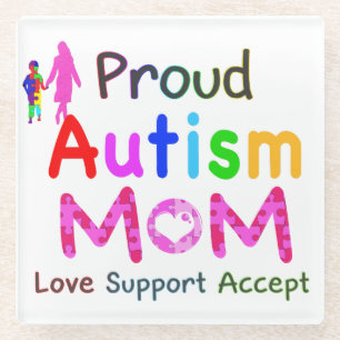 Posavasos De Vidrio Orgullosa madre del autismo