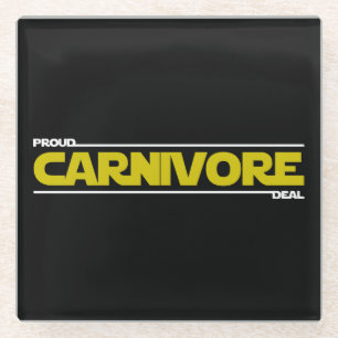 Posavasos De Vidrio Orgulloso Carnivore. Trato.