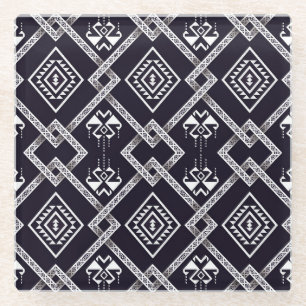 Posavasos De Vidrio Origen étnico oriental, tradicional sin costura.