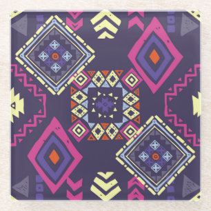 Posavasos De Vidrio Origen geométrico primitivo, étnico tribal.