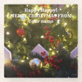 Posavasos De Vidrio Ornamentos de árboles de Navidad