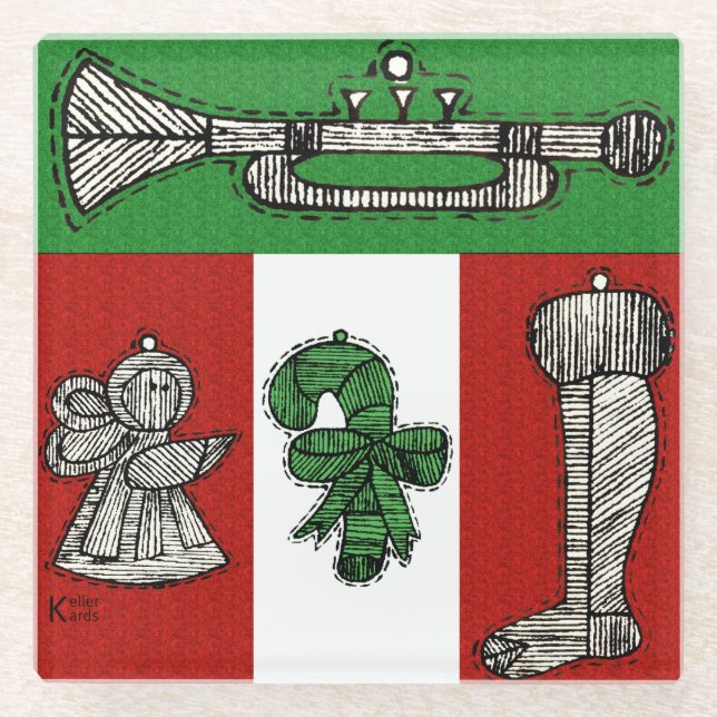 Posavasos De Vidrio Ornamentos de época (Anverso)