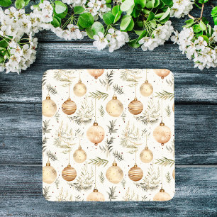 Posavasos De Vidrio Ornamentos de Navidad Boho Siglo moderno Neutral