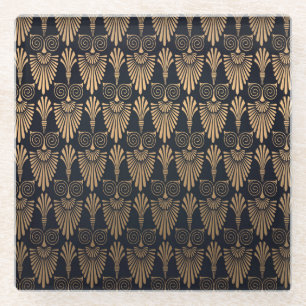 Posavasos De Vidrio Oro negro Art Deco: Retro.