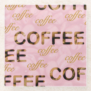 Posavasos De Vidrio Oro rosa de café