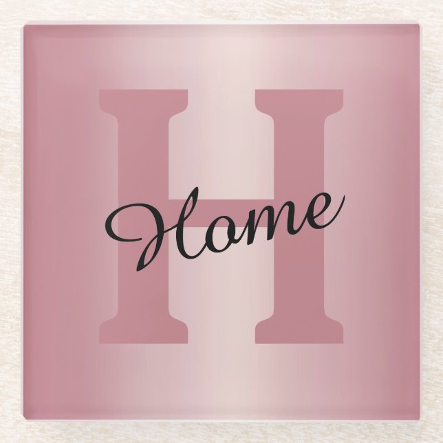 Posavasos De Vidrio Oro Rosa Personalizado  (Anverso)