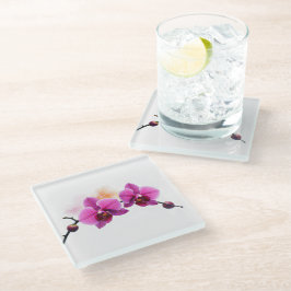 Posavasos De Vidrio Orquídea Flor de Amanecer