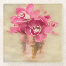Orquídeas rosadas en jarrón