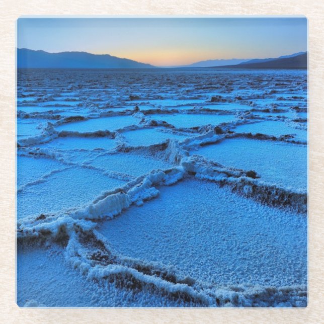 Posavasos De Vidrio Oscuridad de Badwater, Death Valley, California (Anverso)