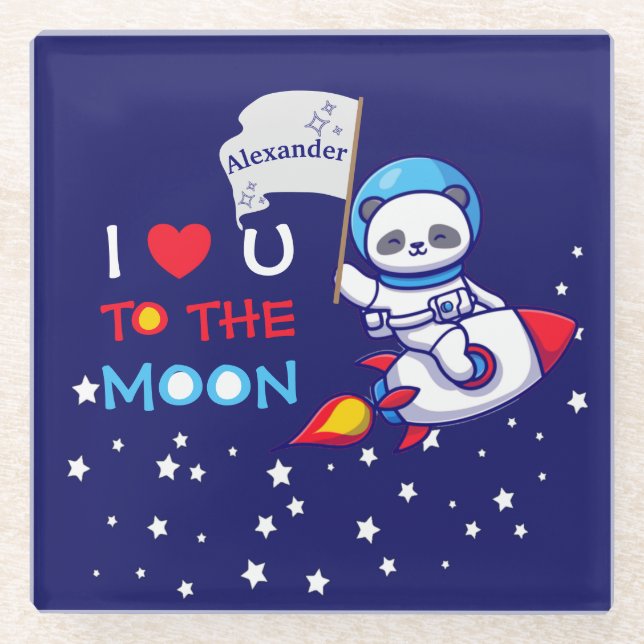 Posavasos De Vidrio Oso De Panda Cute Para Los Niños De Los Buques De  (Anverso)