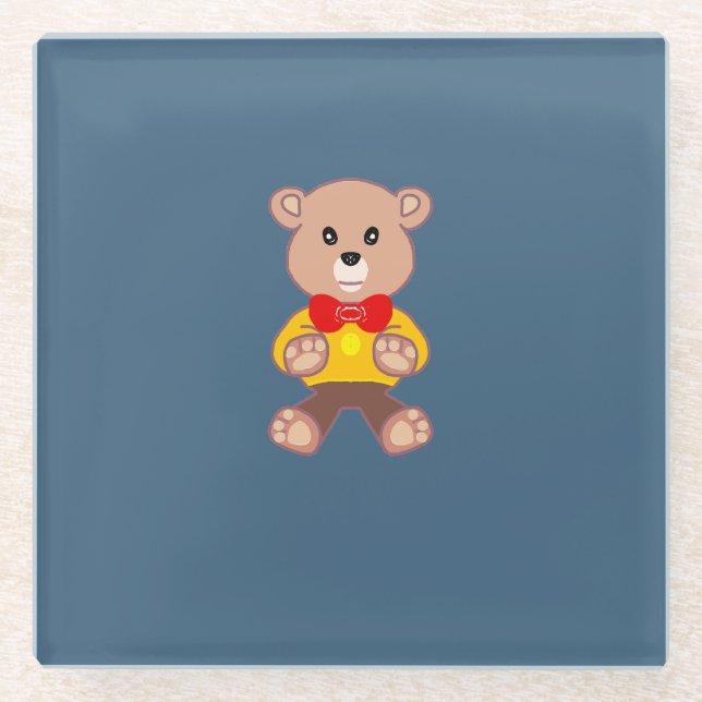 Posavasos De Vidrio Oso de peluche  (Anverso)