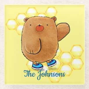 Posavasos De Vidrio Oso dulce de miel