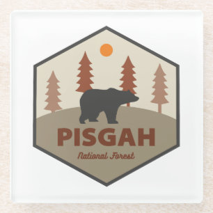 Posavasos De Vidrio Oso Forestal Nacional de Pisgah