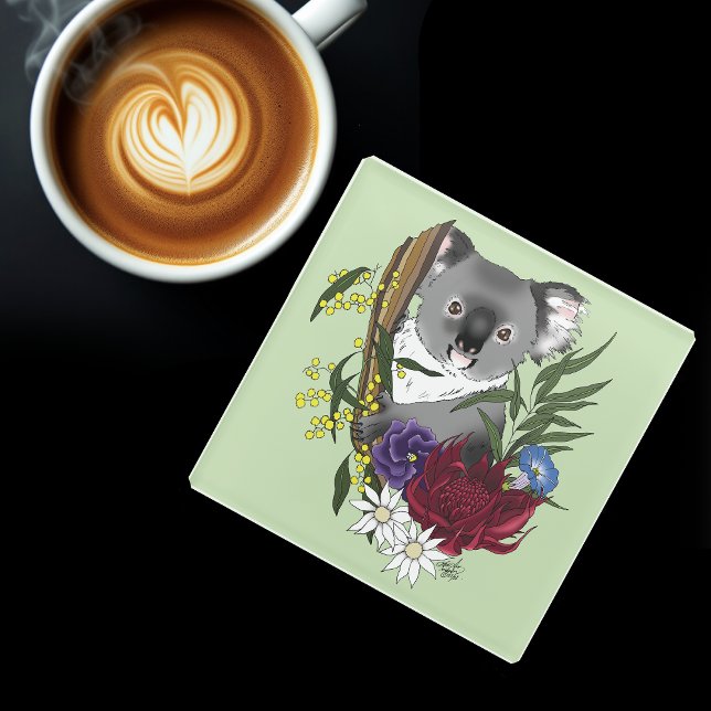 Posavasos De Vidrio Oso Koala (Subido por el creador)