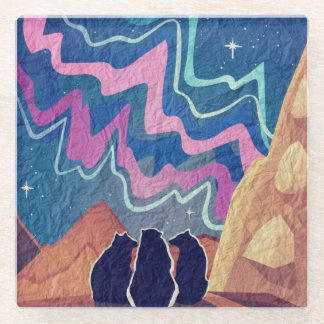 Posavasos De Vidrio Osos de luz del norte